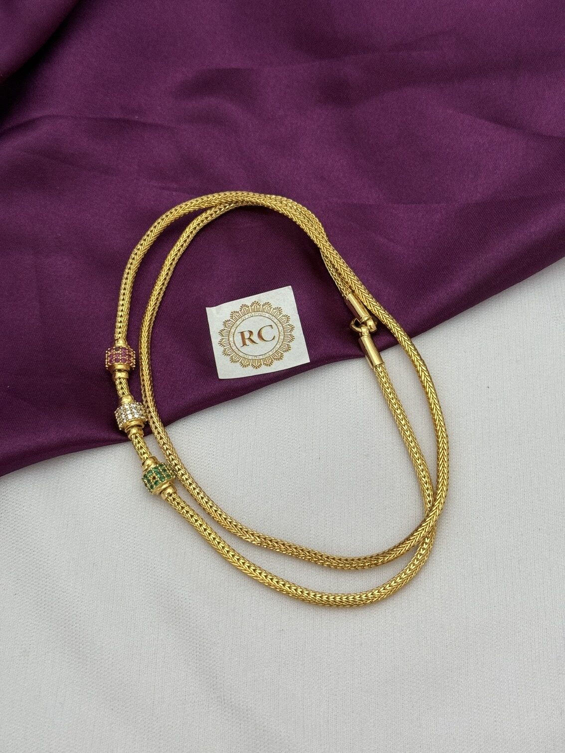 Tri colour mugappu chain RC2734