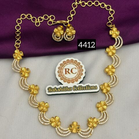 Real gold look necklace RC4412